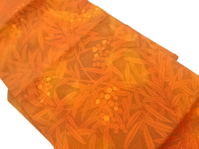 JAPANESE NAGOYA OBI / WOVEN HEAVENLY BAMBOO